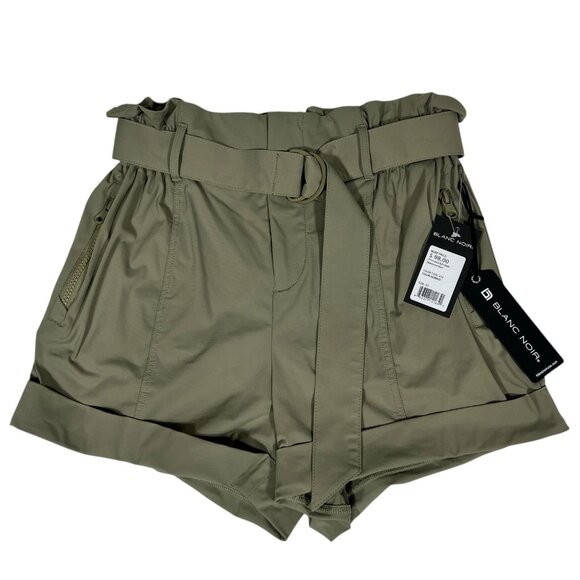 Blanc Noir Womens Mermaid Green Zipped Pocket Utility Belted Shorts Size XS - Picture 5 of 13